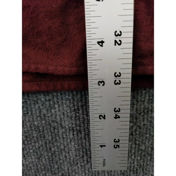 Mens L.L. Bean Chamois Button Up Long Sleeve Shirt SZ L Tall Red 2 Front Pockets - Picture 10 of 10